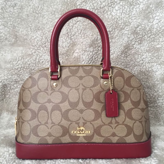 Authentic Coach Mini Sierra Satchel In Signature Canvas F27583