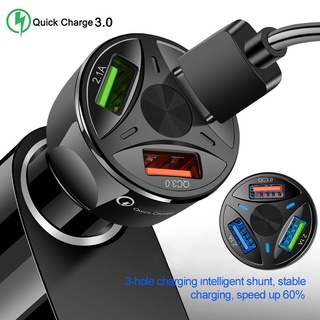 7A ที่ชาร์จในรถ ที่ชาร์จแบตในรถ 3 พอร์ต USB Car Charger QC 3.0 ที่ชาร์จในรถยนต์ ชาร์จเร็ว Quick Charge 3.0 หัวชาร์จ อะแดปเตอร์