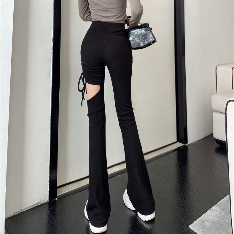 hot-sale-2022-new-casual-pants-womens-high-waist-slim-fit-slim-hollow-flared-pants-design-slipping-pants