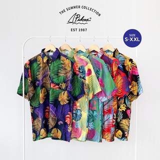 เสื้อฮาวาย Pidoza Hawaii พิมพ์ลาย Amazon Fern แนววินเทจ ทรงหลวม ใส่สบาย ผ้าสปันเรยอน