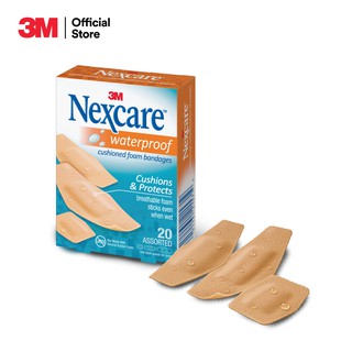 3เอ็ม เน็กซ์แคร์™ พลาสเตอร์กันน้ำแบบโฟม 1 กล่อง 3M Nexcare™ Waterproof Cushioned Foam Bandages 1 Box
