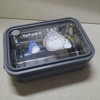 กล่องข้าวเก็บความร้อน สแตนเลส 304 แบ่งเป็น 2 ช่อง ขนาด 20x15x7 ซม. ลาย โตโตโร่ (Totoro)