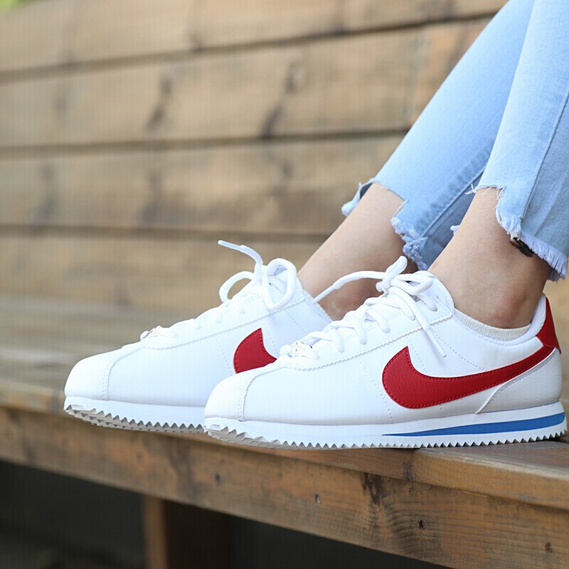 ของแท้-รองเท้า-nike-cortez-premium-leather-white-red-blue-รุ่นยอดนิยมสุดฮอต