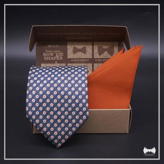 เซ็ทเนคไทไหม + ผ้าเช็ดหน้าสูท-Silk Necktie+ pocket square