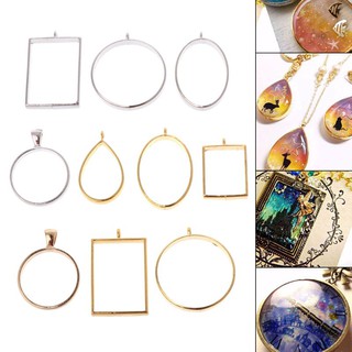 10 Pcs/Set Geometric Frame Hollow DIY Epoxy Resin Metal Frames Jewelry Making