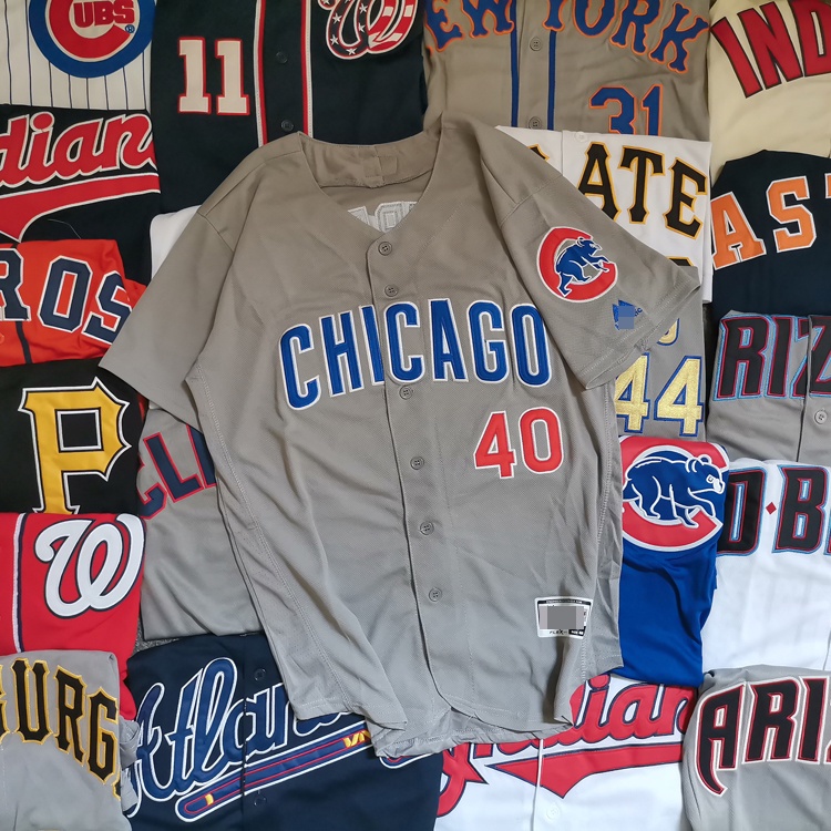 เสื้อเบสบอลแขนสั้น-ปักลายตัวอักษร-mlb-ขนาดใหญ่