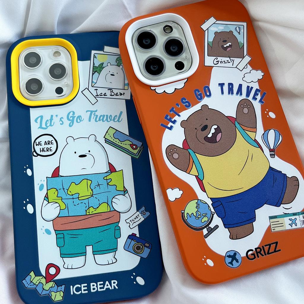 ภาพสินค้า3 in 1 เคสโทรศัพท์มือถือ ลายการ์ตูนหมี แฟชั่น สําหรับ IPhone 13 12 11 7Plus X Xs Max XR จากร้าน boujee.th บน Shopee ภาพที่ 5
