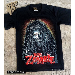 เสื้อยืดผ้าฝ้ายพรีเมี่ยม NTS 354 ROB ZOMBIE เสื้อยืด เสื้อวง สกรีนลายอย่างดี ผ้าหนานุ่ม ไม่หดไม่ย้วย มาตราฐาน NTS T SHIR
