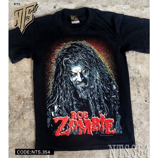 เสื้อยืดผ้าฝ้ายพรีเมี่ยม NTS 354 ROB ZOMBIE เสื้อยืด เสื้อวง สกรีนลายอย่างดี ผ้าหนานุ่ม ไม่หดไม่ย้วย มาตราฐาน NTS T SHIR