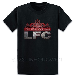 เสื้อยืดพิมพ์ลายแฟชั่น เสื้อยืดแขนสั้น พิมพ์ลาย Liverpool_Never Walk Alone แฟชั่นสําหรับผู้ชาย
