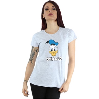 Tee เสื้อทหาร ดิสนีย์เสือยืดผู้ชาย เสื้อบอดี้โ Disney Womens Donald Duck Face T-Shirt Disney Team