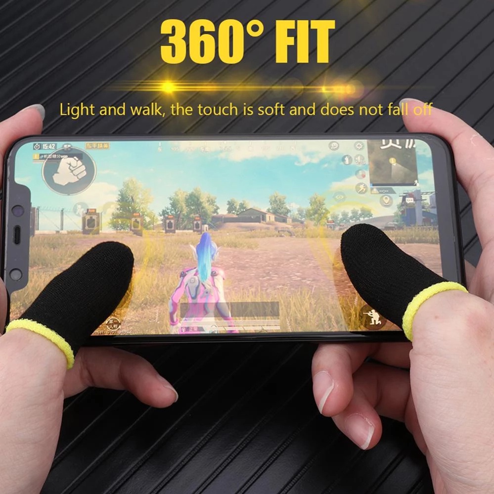 ภาพหน้าปกสินค้าฝาครอบนิ้วระบายอากาศตัวควบคุมเกมปลอกนิ้วสำหรับ Pubg Sweat Proof Non-Scratch Touch Screen Gaming Thumb ถุงมือ New SK100127