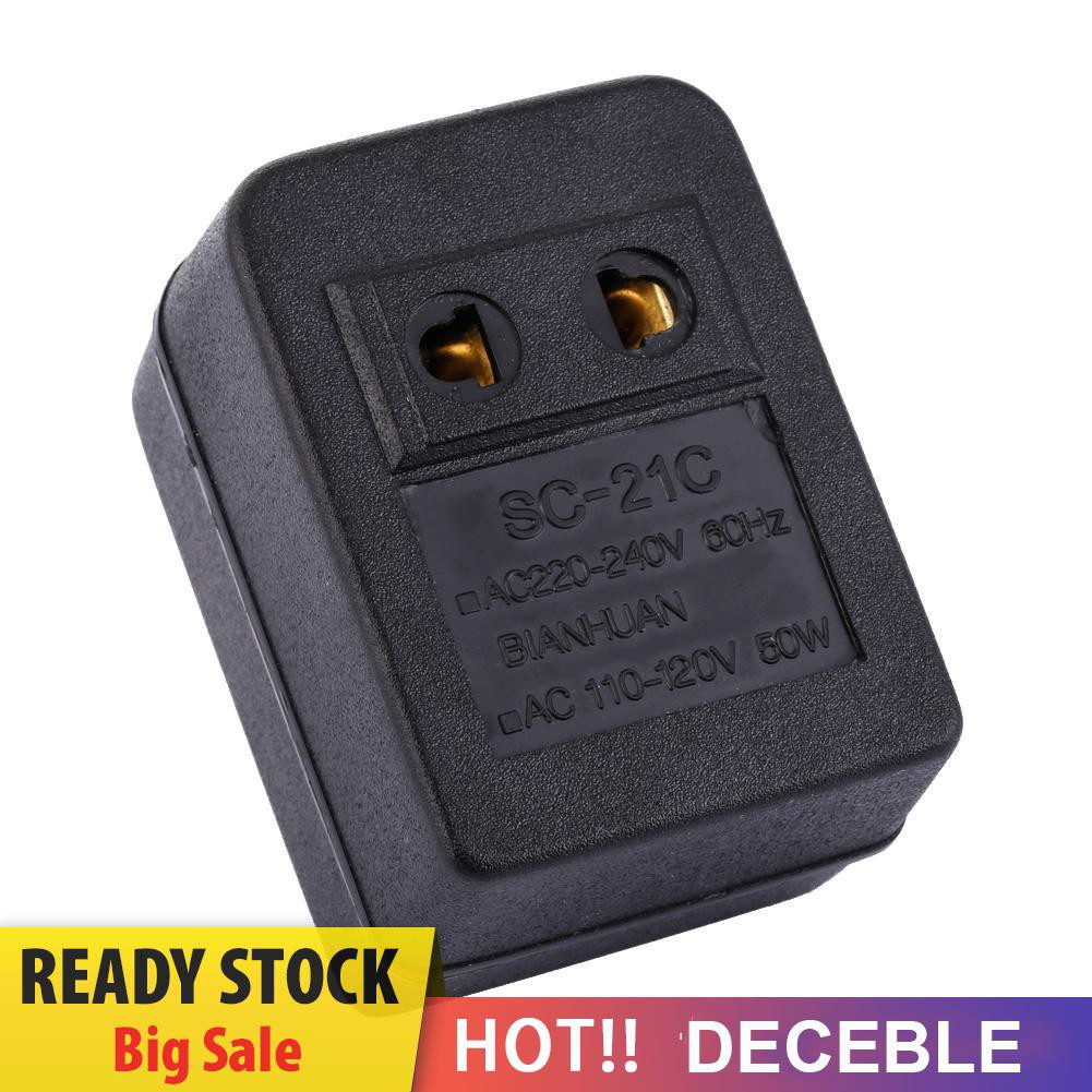 deceble-new-50w-us-ac-power-220v-to-110v-อะแดปเตอร์แปลงแรงดันไฟฟ้าสําหรับพกพาเดินทาง