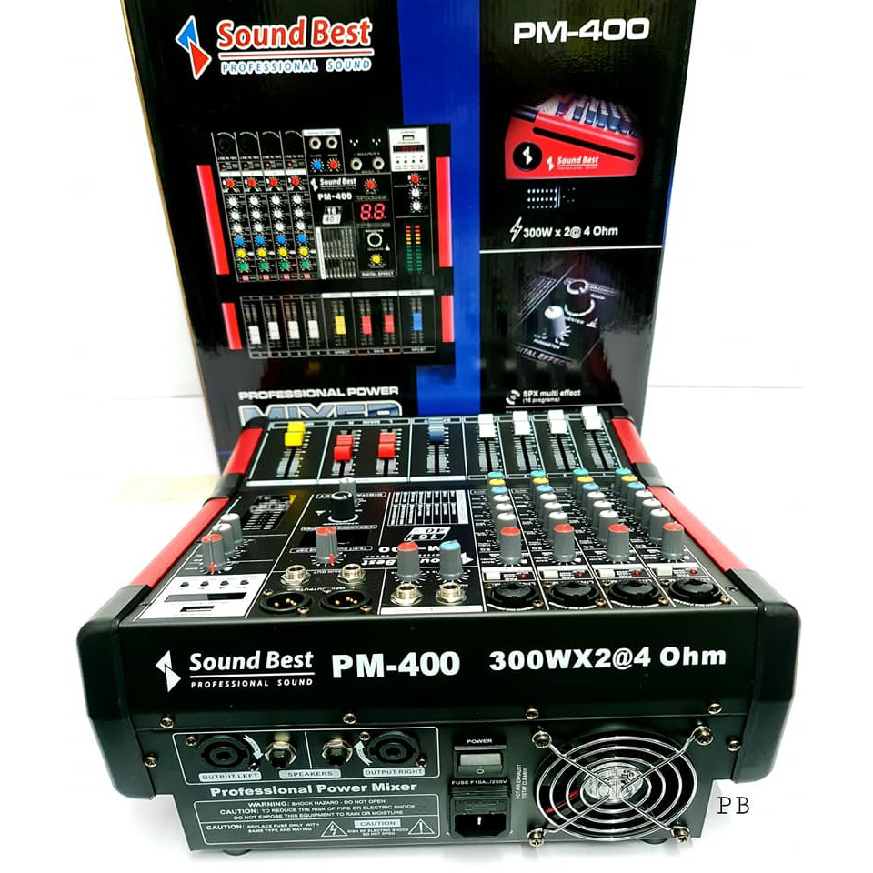 ส่งฟรี-มิกเซอร์ดิจิตอล-sound-best-รุ่น-pm-400-power-mixer-เครื่องเสียง-เครื่องปรับแต่งเสียง-สเตอริโอมิกเซอร์