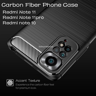 Casing For Xiaomi Redmi Note 11 10 pro 11s 10s 11t 11pro 10pro Note11 Note11s Note10 Note10pro 4G 5G Carbon Fiber Bumper Protection Silicone Phone Case Shockproof Back Cover