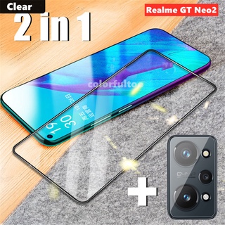 2 In 1 Camera Lens Screen Protector For Realme GT Neo2 5G Neo 2 Full Cover Full Glue Back Camera Protection Glass Lens Film