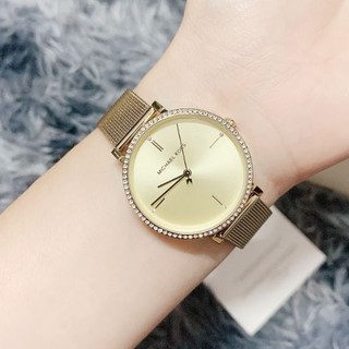 🎀 (สด-ผ่อน) นาฬิกา MK สีทอง MK7121  Michael Kors Womens Gold-Tone Stainless Steel Watch
