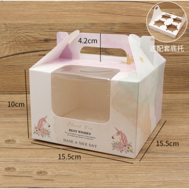 กล่องใส่-japanese-ชีสเค้ก-4-หลุมลายยูนิคอร์น