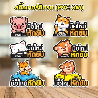 สติ๊กเกอร์ติดรถ มือใหม่หัดขับ PVC 3M