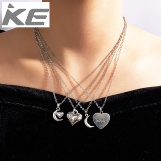 Popular Jewelry Moon Love Letter Ancient Silver Rose 4 Piece Necklace for girls for women low