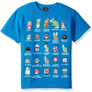 【🔥🔥】100%cotton เสื้อยืดผู้ชาย Nintendo Boys Pixel 9 Cast Graphic T-Shirt men เสื้อ ยืด ผู้ชาย คอกลม โอเวอร์ ไซส์