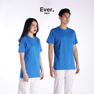 เสื้อยืดเปล่าสีน้ำเงินอินดิโก [Extra Soft Cotton-Ever T-SHIRT ] ผ้านุ่ม เรียบลื่น ใส่สบาย! ไม่ยับ! ไม่ย้วย!