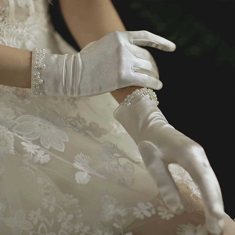 autu-ถุงมือผ้าซาติน-แบบสั้น-ลายดอกไม้-ลูกไม้-สําหรับเจ้าสาว-งานแต่งงาน