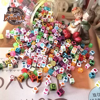 30g 120 อัน คละลาย ลูกปัด ลูกปัดร้อยสร้อย Alphabet Beads Multiple Styles Available