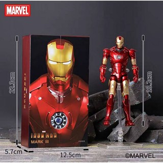 โมเดล Ironman Mark III (มี Ver. LED ด้วย) งานแท้ลิขสิทธิ์ ZD Toys💥 สูงประมาณ 19 Cm ขยับและเปลี่ยนมือ Action ต่างๆได้