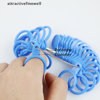 [attractivefinewell] ชุดเกจวัดขนาดแหวน แบบพลาสติก สําหรับทําเครื่องประดับ DIY