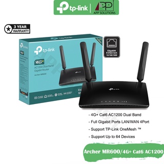 💥NEW💥TP-LINK Router 4G+ Cat6 AC1200 รุ่นMR600(เร้าเตอร์ใส่ซิม)รับประกัน3ปี