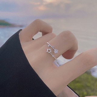 ภาพหน้าปกสินค้าแหวน Exquisite Star Zircon Finger Ring Fashion Crystal Silver Opening Wedding Rings for Women Lady Jewelry ซึ่งคุณอาจชอบสินค้านี้