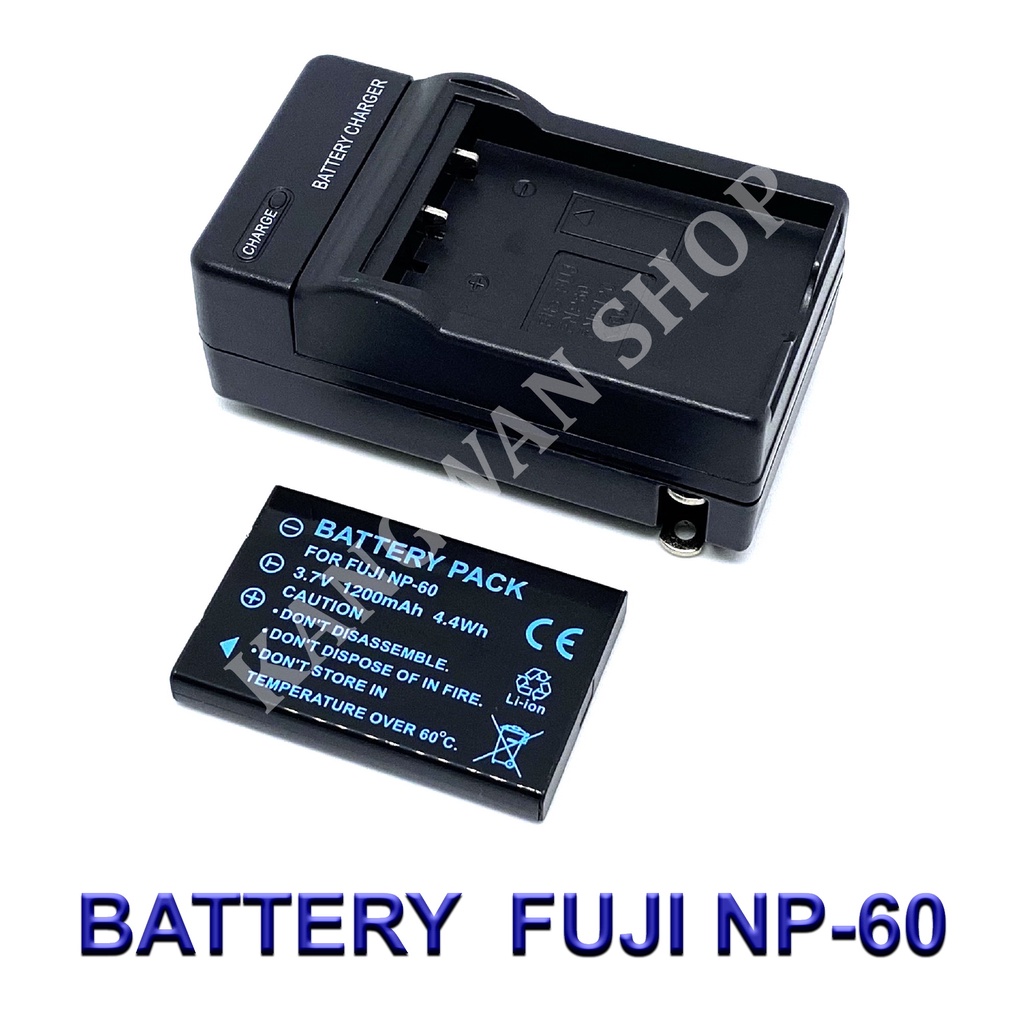 FNP-60 / FNP60 / NP60 / NP-60 Battery and Charger for Fujifilm FinePix ...