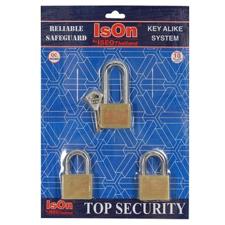 กุญแจ KA ISON KA.B-40/3 40MM PB 3ตัว/ชุด คีย์อะไลค์ไขกุญแจได้ทุกตัวในชุดเดียวกัน สะดวกพกพาง่าย โดยไม่ต้องถือกุญแจหลายๆ ท