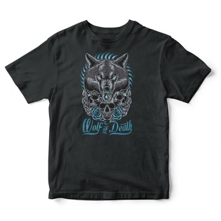 คอลูกเรือเสื้อยืด พิมพ์ลาย Wolf Of Death Got Stark Movie Bikers แฟชั่นฤดูหนาว สําหรับผู้ชายS-5XL