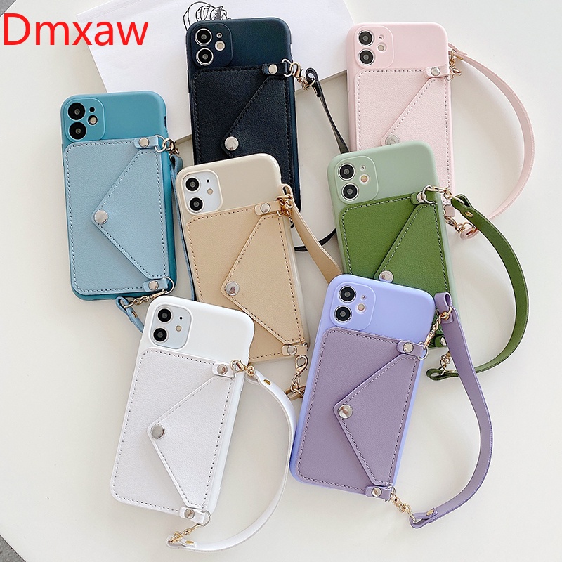 สําหรับ-iphone-x-xr-xs-max-8-7-6-6s-plus-se-2020-เคสโทรศัพท์หนัง-สายคล้อง-กระเป๋าสตางค์-ที่ใส่บัตร-สายคล้อง