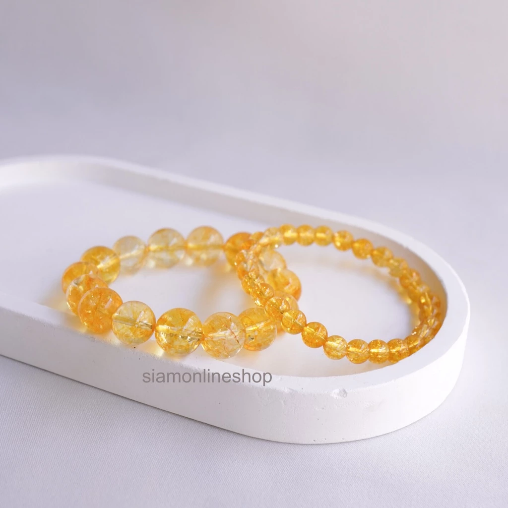 CITRINE หินซิทริน เลือกขนาดเม็ดหินได้ (4-12 มม.) หินแห่งความสำเร็จ สร้อยข้อมือหินแท้ https://wayoza.com