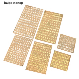 [baipestonop] สติกเกอร์เรซิ่น ลายตัวอักษรภาษาอังกฤษ และตัวเลข 5 ชิ้น ♨ขายดี