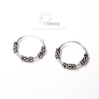 (S925) ต่างหูห่วง เงินแท้ A19 Sterling Silver Hoop Earrings