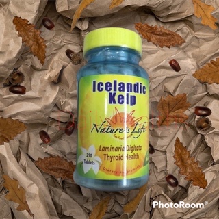 Natures Life, Icelandic Kelp, 250 Tablets ไอโอดีน (Iodine) และวิตามินบี มีส่วนช่วยในการทำงานของต่อมไทรอยด์