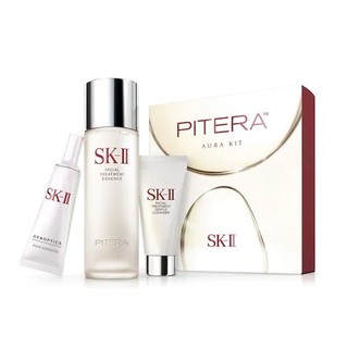 ของแท้ 💯% (เซ็ท 3 ชิ้น) 💖 SK-II PITERA AURA KIT (Essence 75ml ,เซรั่ม Genoptics Aura Essence 10 ml ,โฟม 20 g) ส่งฟรี‼️