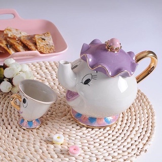 เซ็ตถ้วยชงชาโฉมงามกับเจ้าชายอสูร เซ็ตกาน้ำชาน่ารัก Mrs.potts and Chips tea set.