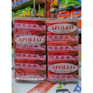 🔥อร่อย😋Apollo เวเฟอร์ เคลือบช็อกโกแลต ห่อใหญ่ 48 ชิ้น(12 กรัม ×48 ชิ้น)