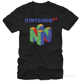เสื้อยืดโอเวอร์ไซส์เสื้อยืดลําลองพิมพ์ลายโลโก้ Nintendo- N64 สไตล์ฮิปฮอปแฟชั่นฤดูร้อนสําหรับผู้ชายS-3XL
