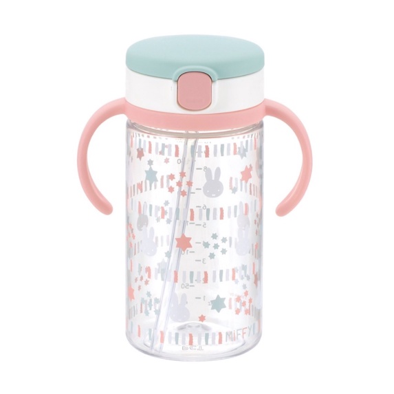 richell-ริเชล-aq-แก้วหลอดดูดกันสำลักสำหรับเด็ก-ลายน้องกระต่าย-miffy