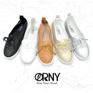 ภาพหน้าปกสินค้า[No.OY90 Defect Sale!! ⭐️ มีตำหนิ ORNY(ออร์นี่) ® รองเท้าผ้าใบแบบผูกเชือก หน้าสั้น ใส่ง่าย หนังนิ่มมาก รองเท้าแฟชั่นผู้ห ที่เกี่ยวข้อง