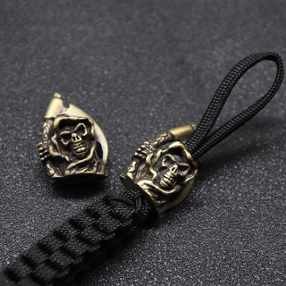 CNEDC Brass Skull Knife Beads Punk Paracord Bracelet Accessories Survival DIY Copper Paracord Beads Death Scythe Knife Pendant