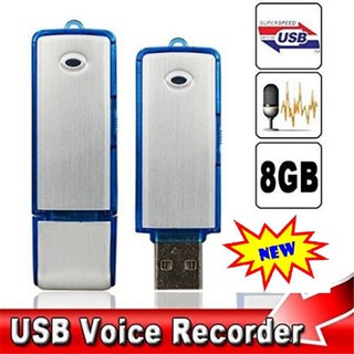 ภาพขนาดย่อของสินค้าพร้อมส่ง เครื่องบันทึกเสียง รูปทรงแฟลชไดรฟ์ 2In 1 8 GB USB ขนาดเล็ก บันทึกเสียงได้ 96ชม (พร้อมส่งค่ะ)