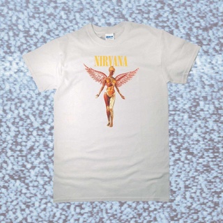 เสื้อยืดโอเวอร์ไซส์เสื้อท็อป Nirvana In Utero Angel Clic Gildan สีขาว สําหรับผู้ชาย และผู้หญิงS-3XL