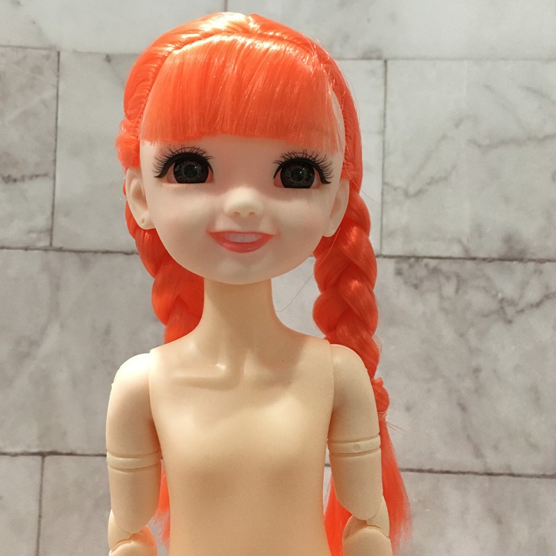 ภาพหน้าปกสินค้า30cm Smiley Face Doll 1/6 BJD Naked Baby with Printed Eyelashes 21 Joints Smile Girl With Shoes Girl Gift Toy